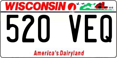 WI license plate 520VEQ