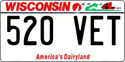 WI license plate 520VET
