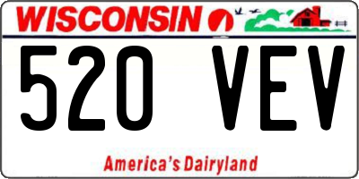 WI license plate 520VEV