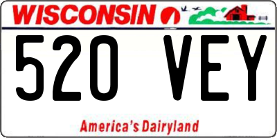 WI license plate 520VEY
