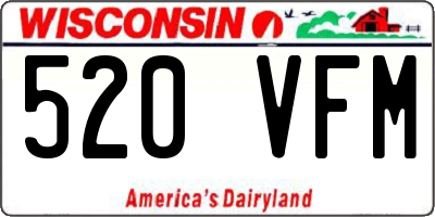 WI license plate 520VFM