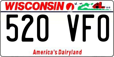 WI license plate 520VFO