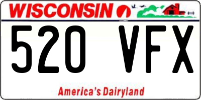 WI license plate 520VFX