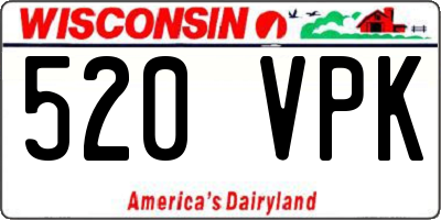 WI license plate 520VPK