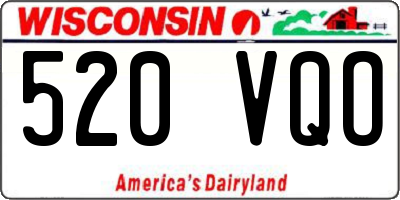 WI license plate 520VQO