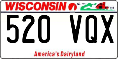WI license plate 520VQX