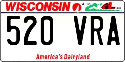 WI license plate 520VRA