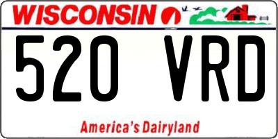 WI license plate 520VRD