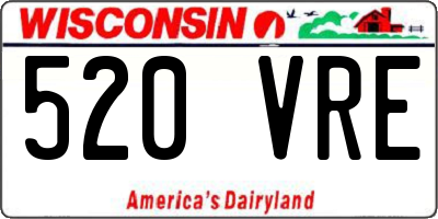 WI license plate 520VRE