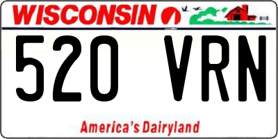 WI license plate 520VRN