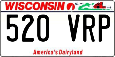 WI license plate 520VRP