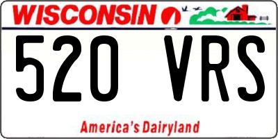 WI license plate 520VRS