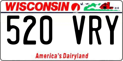 WI license plate 520VRY