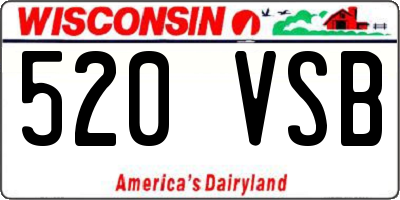 WI license plate 520VSB