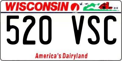 WI license plate 520VSC