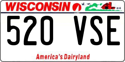 WI license plate 520VSE