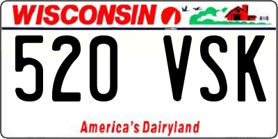 WI license plate 520VSK