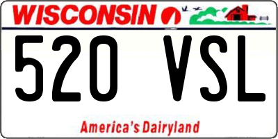 WI license plate 520VSL
