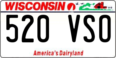 WI license plate 520VSO