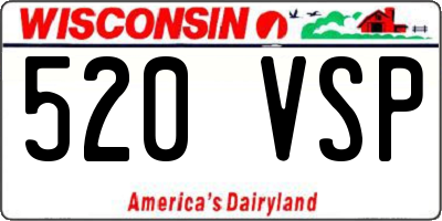 WI license plate 520VSP