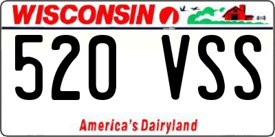 WI license plate 520VSS