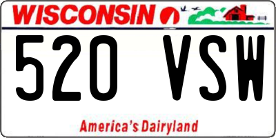WI license plate 520VSW