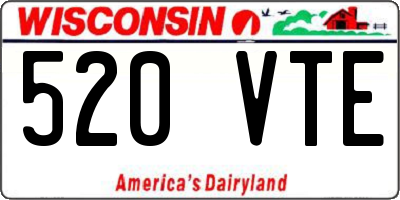 WI license plate 520VTE