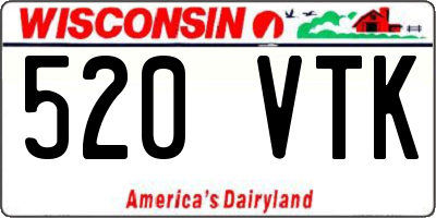 WI license plate 520VTK