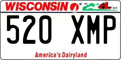 WI license plate 520XMP