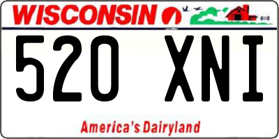 WI license plate 520XNI