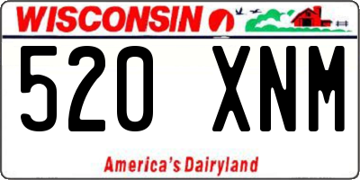 WI license plate 520XNM
