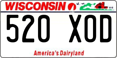 WI license plate 520XOD