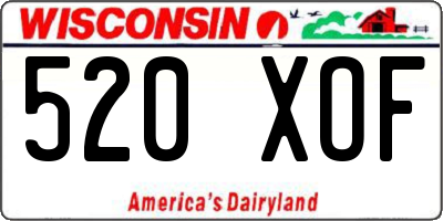 WI license plate 520XOF