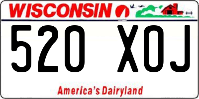 WI license plate 520XOJ
