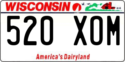 WI license plate 520XOM
