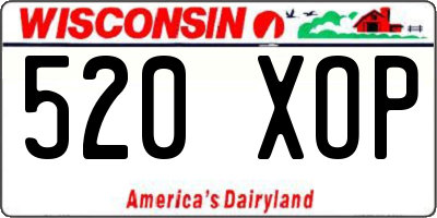 WI license plate 520XOP