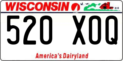 WI license plate 520XOQ