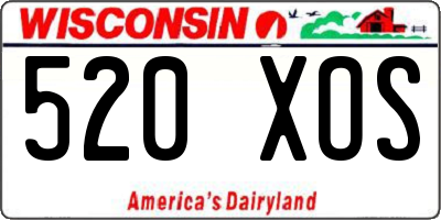 WI license plate 520XOS