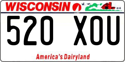WI license plate 520XOU