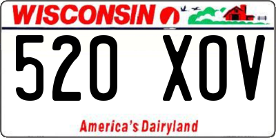 WI license plate 520XOV