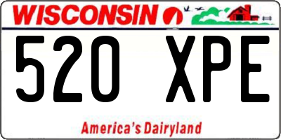WI license plate 520XPE