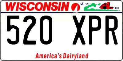 WI license plate 520XPR