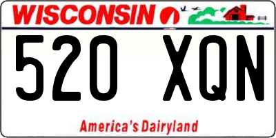 WI license plate 520XQN