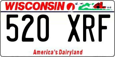 WI license plate 520XRF