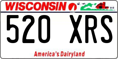 WI license plate 520XRS