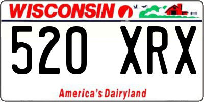 WI license plate 520XRX