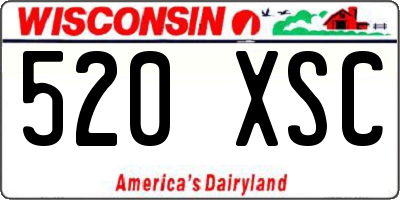 WI license plate 520XSC