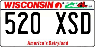 WI license plate 520XSD
