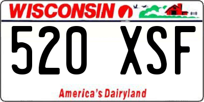 WI license plate 520XSF