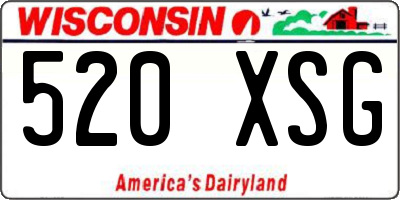WI license plate 520XSG